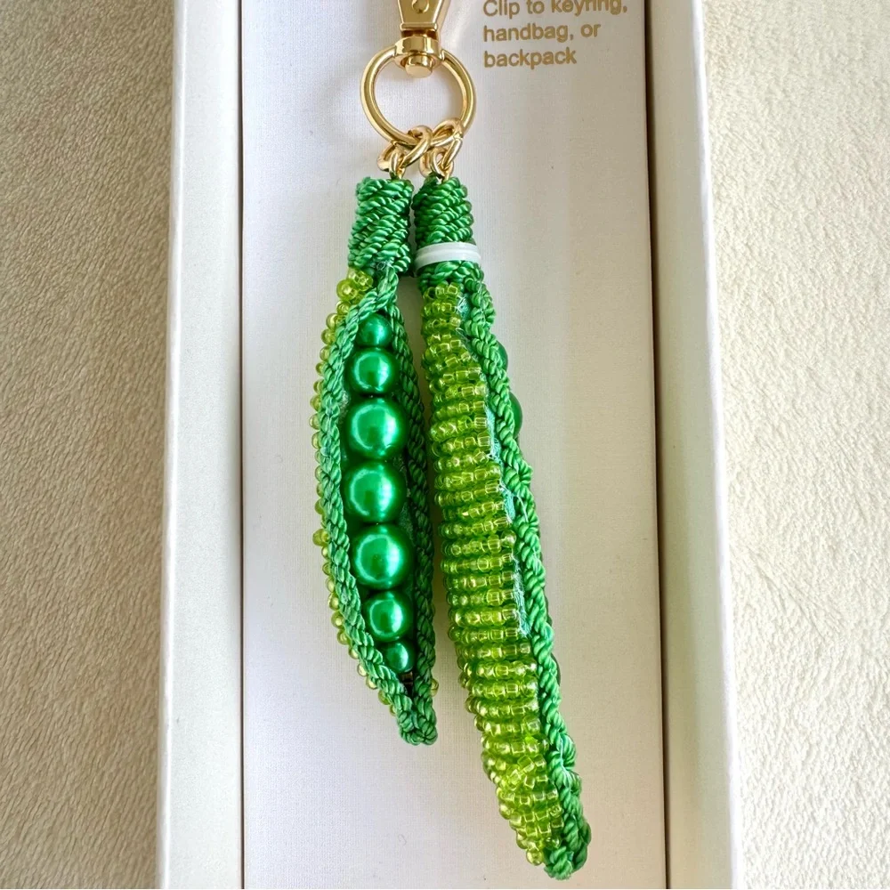 Haute Hippie Beaded Green Peas Bag Charm - Picture 4 of 4